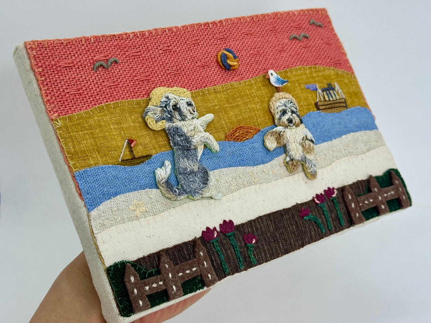 Custom Hand Embroidered Pet Portrait – Bespoke Heirloom Art